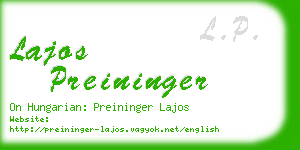 lajos preininger business card